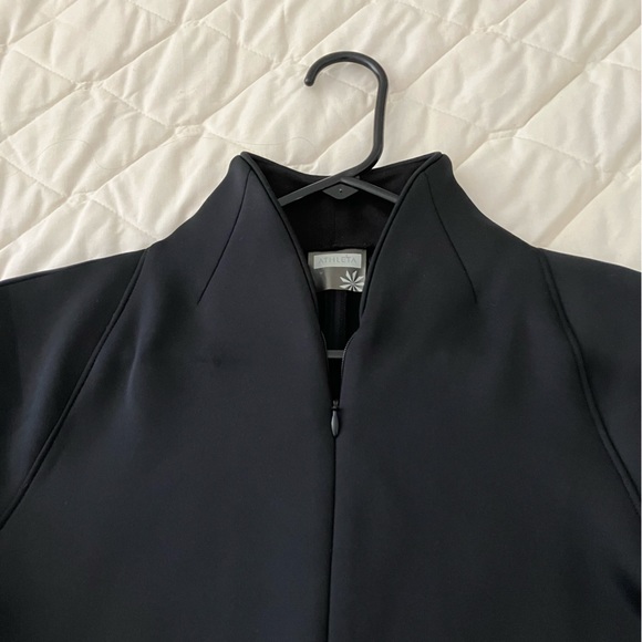 ATHLETA Black Dress Med, long sleeve. Sculpted waistline accent, 1/4 zip front. - Picture 5 of 10